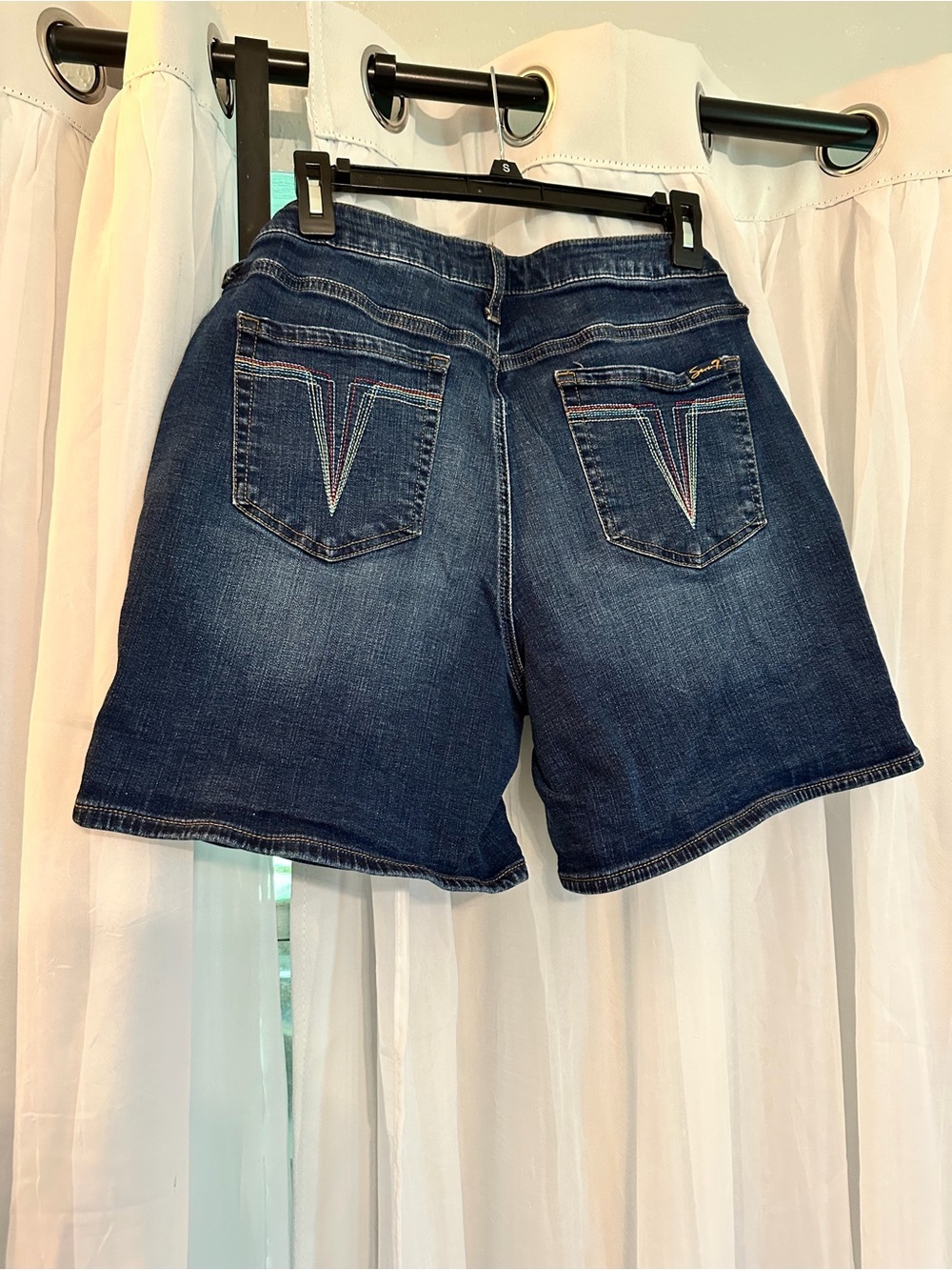 Seven7 Classic Dark Blue Denim Women's Shorts - Picture 5 of 6